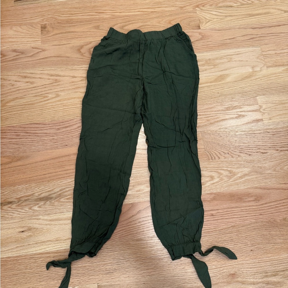 Joe B Olive Green Crinkled pants